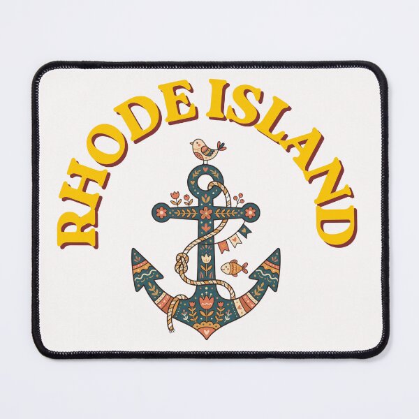 Item preview, Rhode Island Nautical Anchor - Vintage Folk Art Illustration designed and sold by PeerMstudio.