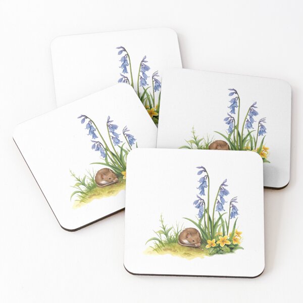 Item preview, A Cute Mouse with Bluebells and Primroses designed and sold by Soulstar Designs.