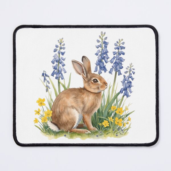 Item preview, A Cute Rabbit with Bluebells and Primroses designed and sold by Soulstar Designs.