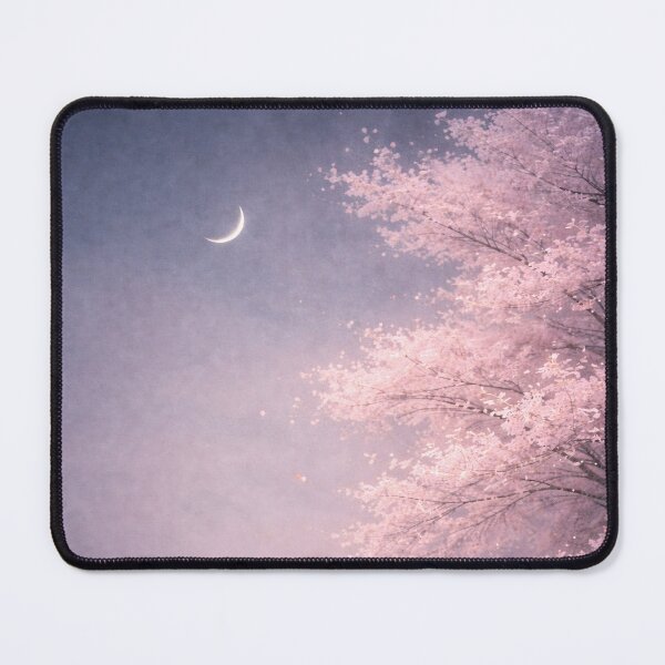 Item preview, Sakura and Crescent Moon — Silent Japan Night Poster | Dark Japandi Wall Art designed and sold by SILENT JAPAN.