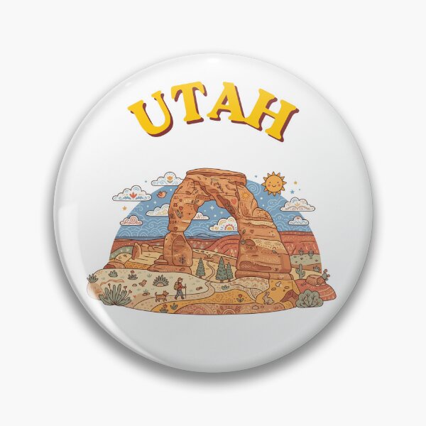 Item preview, Utah Delicate Arch Landscape - Vintage Folk Art Illustration designed and sold by PeerMstudio.