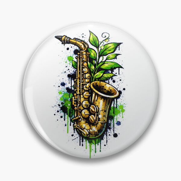 Item preview, Golden Saxophone with Botanical Graffiti Style designed and sold by Sn1ver.