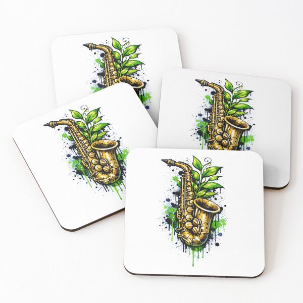 Item preview, Golden Saxophone with Botanical Graffiti Style designed and sold by Sn1ver.