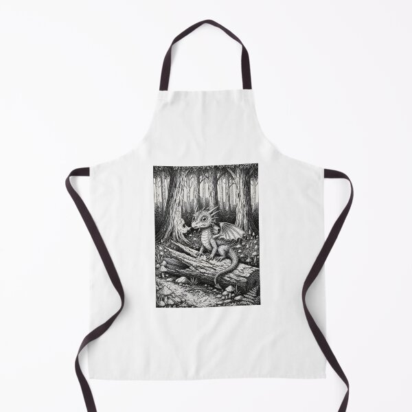 Item preview, Cute Baby Dragon Sitting on Log in Forest Fantasy Creature designed and sold by DragonSerpent Ink.