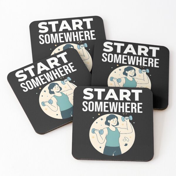 Item preview, Start Somewhere Motivational Fitness Beginner Gym Illustration designed and sold by MCV-Designs.
