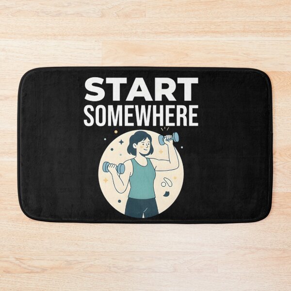 Item preview, Start Somewhere Motivational Fitness Beginner Gym Illustration designed and sold by MCV-Designs.