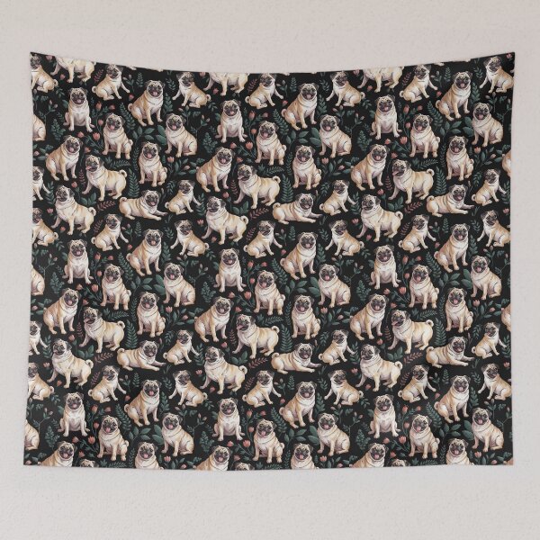Item preview, Pug Pattern Throw Blanket, Phone Case, Socks designed and sold by candiscamera.