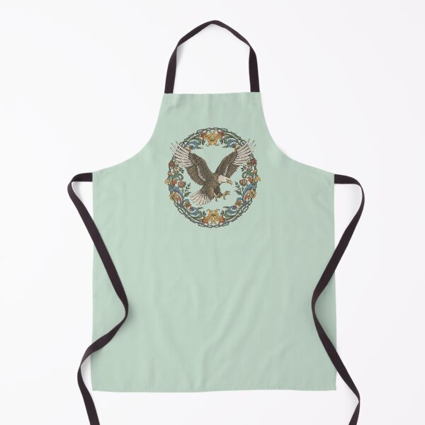 Item preview, Bald Eagle in Flight With Ornate Floral Frame Vintage Bird Illustration designed and sold by BirdsnStuff.