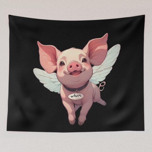 Item preview, When - The Whimsical Flying Piglet designed and sold by MagicIrony.