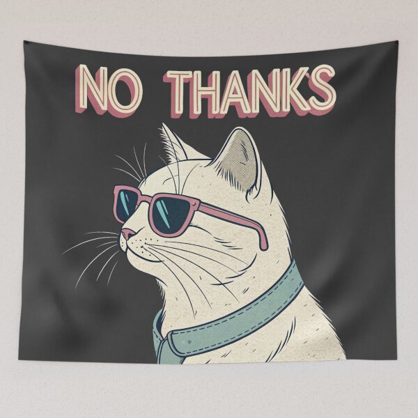Item preview, No Thanks Cat – Politely Declined designed and sold by Artiviose.