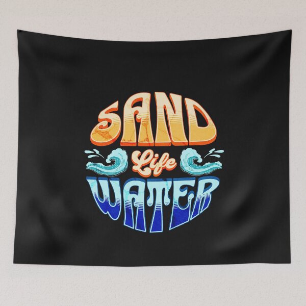Artikelvorschau, Retro-Strand, Sand, Wasser, Wellen, Ozean-Lifestyle entworfen und verkauft von Tsugraf Designs.
