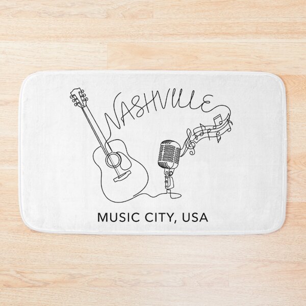 Item preview, Nashville Music City USA Guitar And Microphone Line Art designed and sold by Fenay Designs.