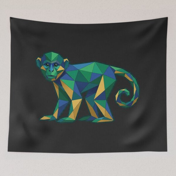 Item preview, Geometric Green Ape – Abstract Monkey T-Shirt for Jungle Explorers designed and sold by bsbd-action.