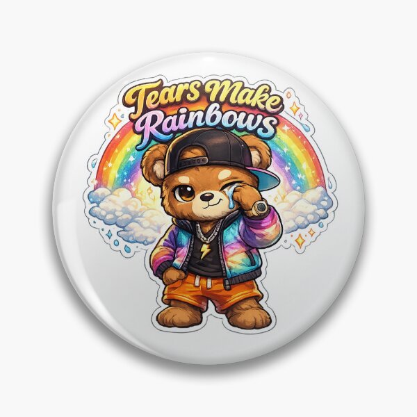 Item preview, Tears Make Rainbows – Tough Swag Teddy Bear Streetwear Design designed and sold by SparkVault.