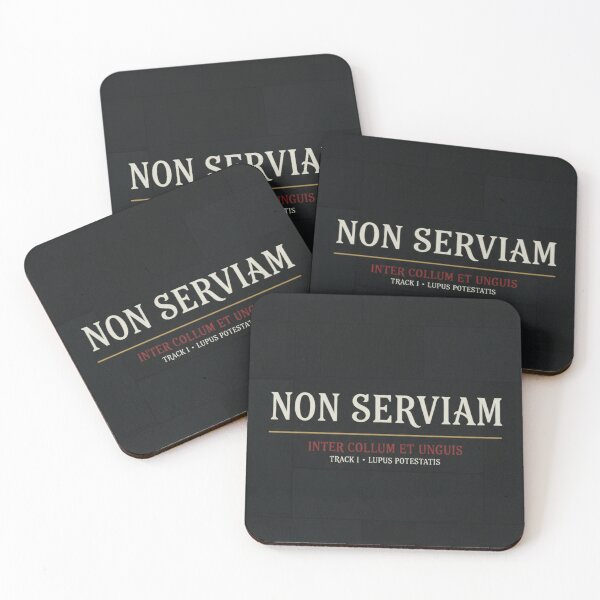 Item preview, Non Serviam Latin Gothic Typography Dark Art designed and sold by GeoWhimsy Studio.