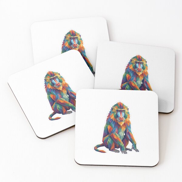 Item preview, Colorful Low Poly Mandrill – Artistic Mandrill Sticker for African Wildlife Fans designed and sold by bsbd-action.