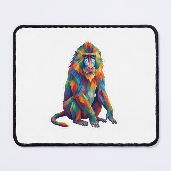 Item preview, Colorful Low Poly Mandrill – Artistic Mandrill Sticker for African Wildlife Fans designed and sold by bsbd-action.