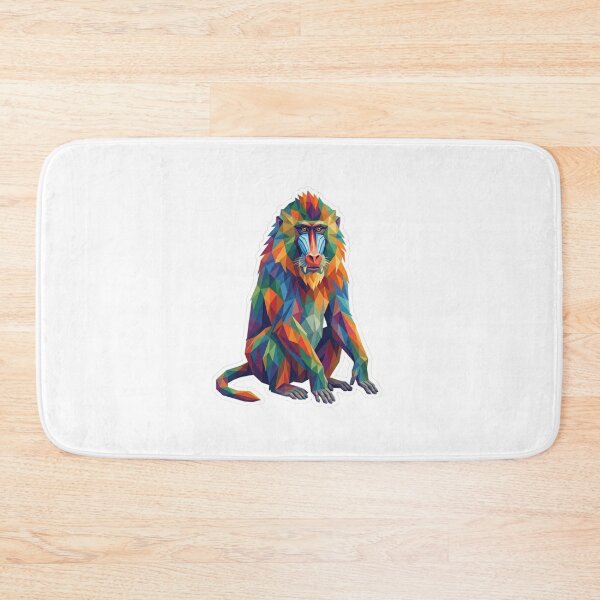 Item preview, Colorful Low Poly Mandrill – Artistic Mandrill Sticker for African Wildlife Fans designed and sold by bsbd-action.
