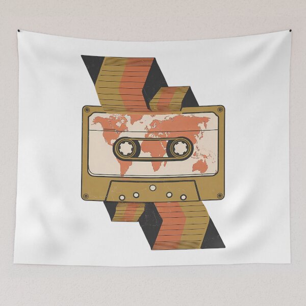 Artikelvorschau, Retro World Cassette – Musik ohne Grenzen im Vintage-Design entworfen und verkauft von Art-Arcade6.