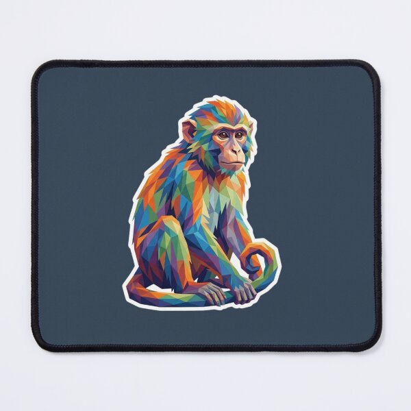 Item preview, Polygonal Sitting Monkey – Relaxed Ape Illustration for Meditation Lovers designed and sold by bsbd-action.