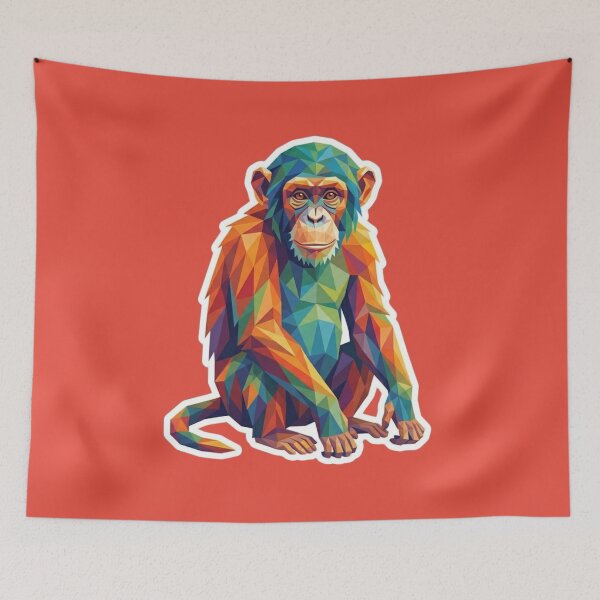 Item preview, Geometric Frontal Chimpanzee – Modern Ape Design for Science Students designed and sold by bsbd-action.
