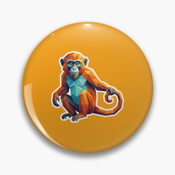 Item preview, Orange Polygonal Monkey – Energetic Monkey Accessory for Kids and Teens designed and sold by bsbd-action.