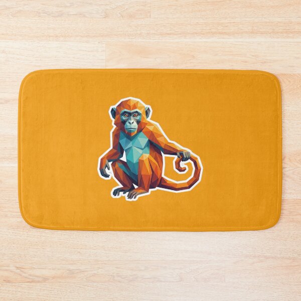 Item preview, Orange Polygonal Monkey – Energetic Monkey Accessory for Kids and Teens designed and sold by bsbd-action.