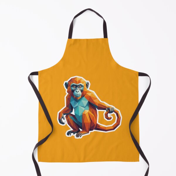 Item preview, Orange Polygonal Monkey – Energetic Monkey Accessory for Kids and Teens designed and sold by bsbd-action.