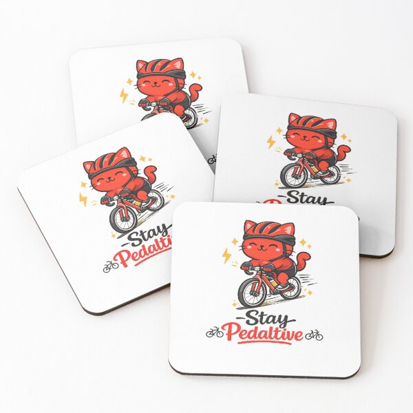 Item preview, Stay Pedaltive – Cute Cycling Cat T-Shirt Design designed and sold by VeloForge.