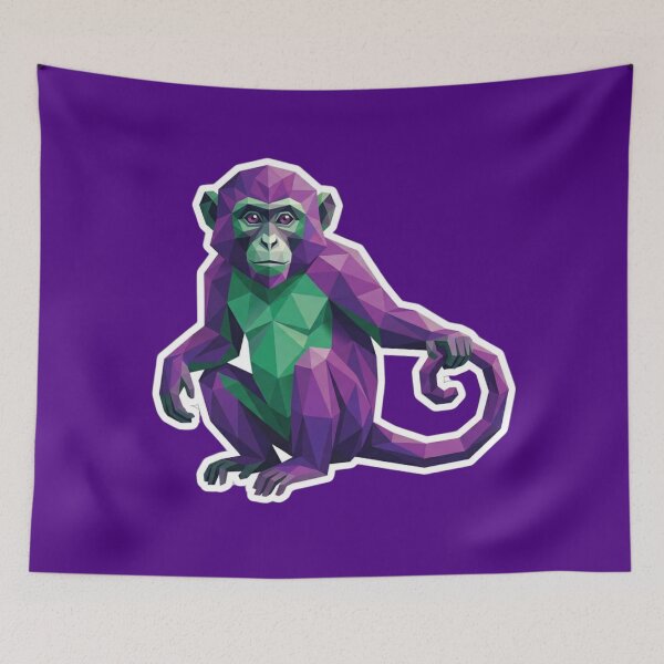 Item preview, Purple and Green Ape – Mystic Monkey Art for Vaporwave Style Lovers designed and sold by bsbd-action.