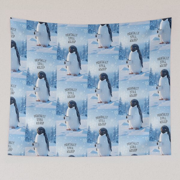 Item preview, Mentally Still Asleep Funny Penguin Winter Coffee Art designed and sold by Itsheartshop.