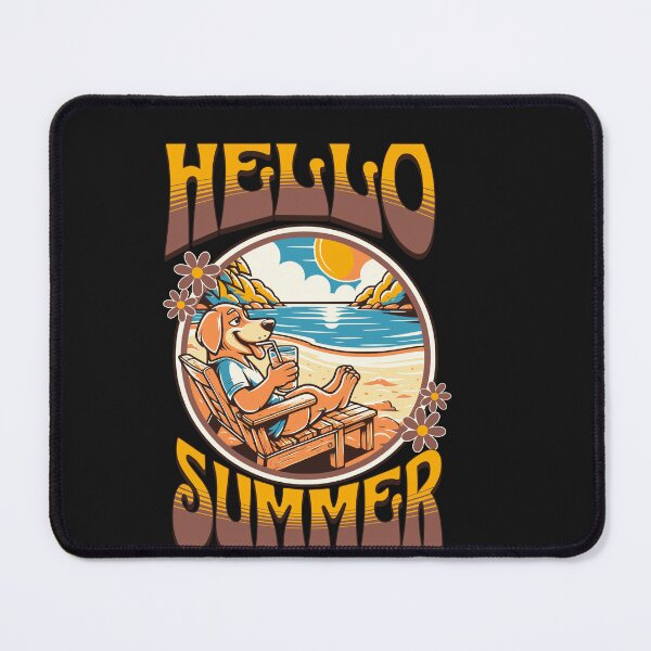 Item preview, Hello Summer Dog Beach Retro Groovy Vacation designed and sold by Tsugraf Designs.