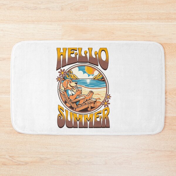 Item preview, Hello Summer Dog Beach Retro Groovy Vacation designed and sold by Tsugraf Designs.