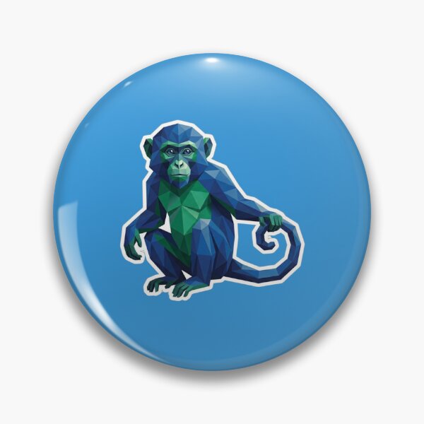 Item preview, Deep Blue Monkey – Geometric Ape Design for Ocean and Jungle Lovers designed and sold by bsbd-action.
