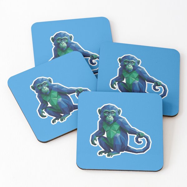 Item preview, Deep Blue Monkey – Geometric Ape Design for Ocean and Jungle Lovers designed and sold by bsbd-action.