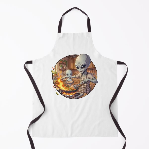 Item preview, Alien Dad Cooking Dinner with Little Alien designed and sold by Sunkhung.