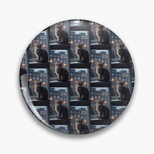 Item preview, Mentally Not Here Moody Cat Rain Window Art designed and sold by Itsheartshop.