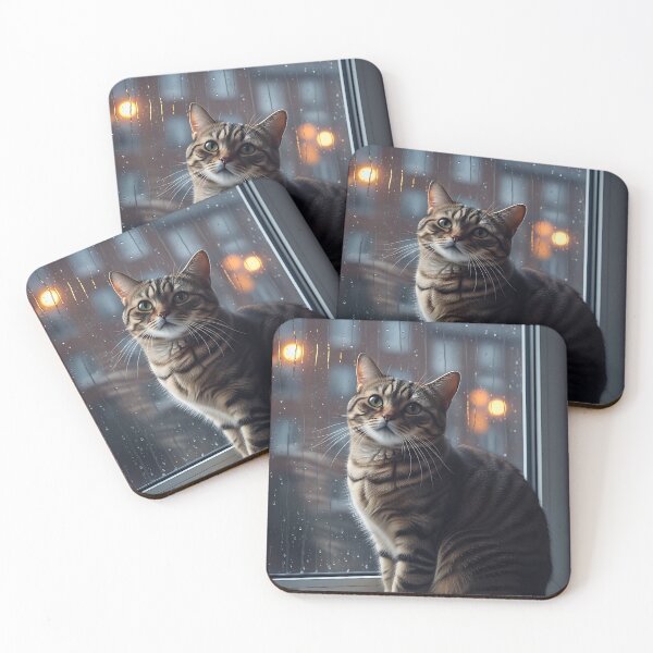 Item preview, Mentally Not Here Moody Cat Rain Window Art designed and sold by Itsheartshop.