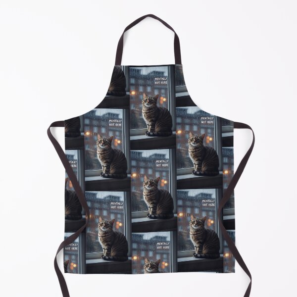 Item preview, Mentally Not Here Moody Cat Rain Window Art designed and sold by Itsheartshop.
