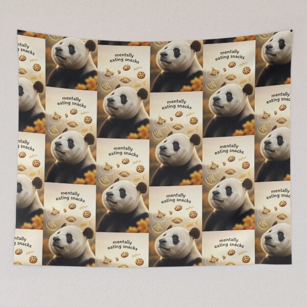 Item preview, Mentally Eating Snacks Cute Panda Foodie Art designed and sold by Itsheartshop.