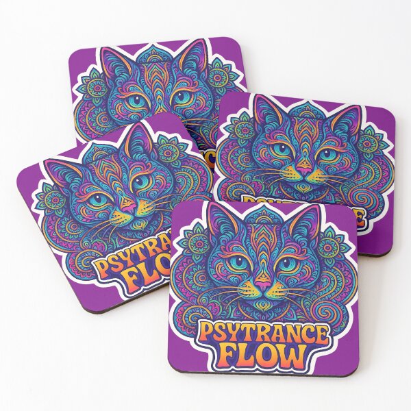 Item preview, Psytrance Flow Cat – Psychedelic Trance Art Design designed and sold by |TRSSHOP|.
