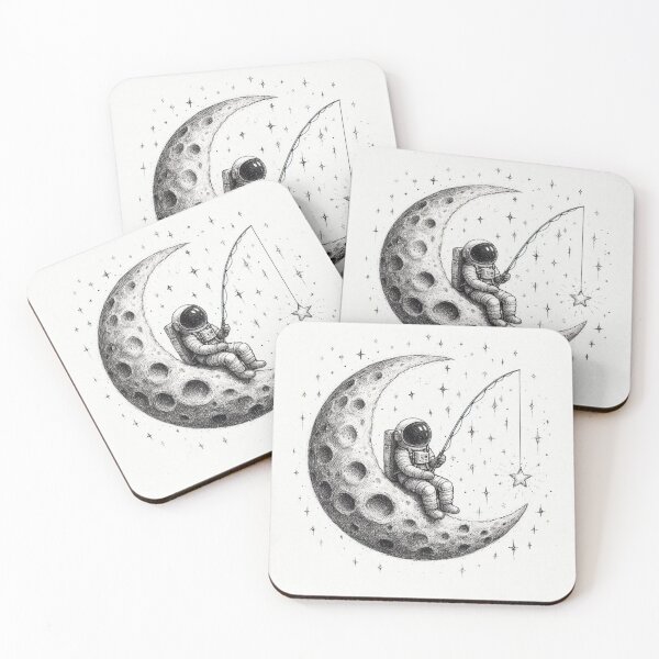 Item preview, astronaut fishing stars designed and sold by sevenmountains.