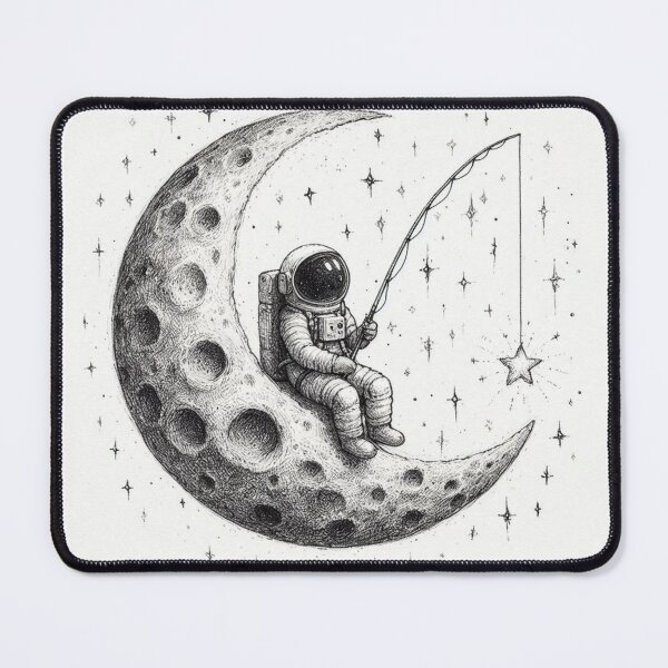 Item preview, astronaut fishing stars designed and sold by sevenmountains.