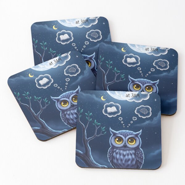 Item preview, Mentally Awake At 3AM Funny Owl Insomnia Night Art designed and sold by Itsheartshop.