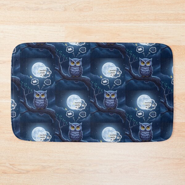Item preview, Mentally Awake At 3AM Funny Owl Insomnia Night Art designed and sold by Itsheartshop.