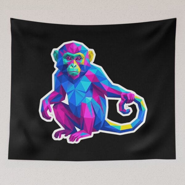 Item preview, Futuristic Neon Chimpanzee – Cyberpunk Geometric Art for Tech Lovers designed and sold by bsbd-action.