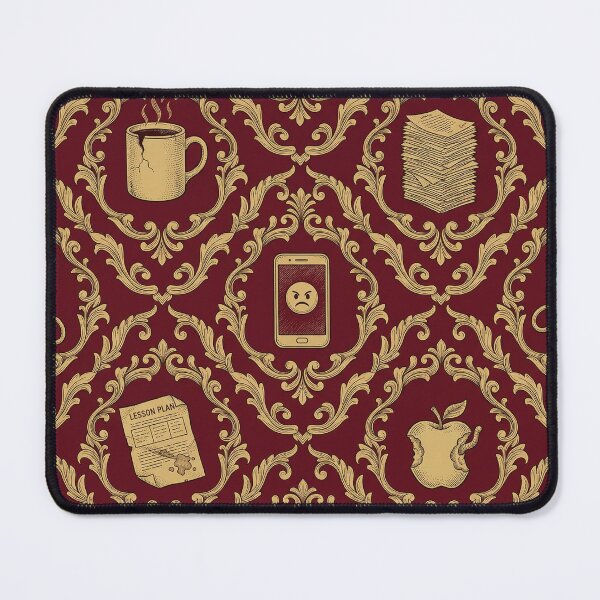 Item preview, Antique Gold Teacher Chaos Damask Pattern designed and sold by Seeding Serendipity.