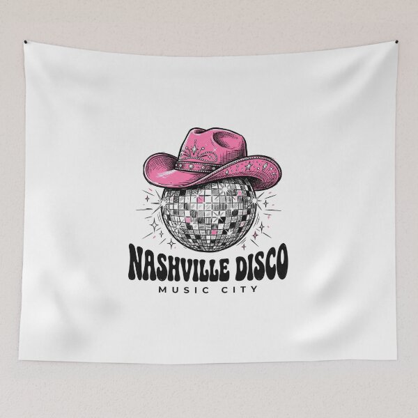 Item preview, Nashville Disco Music City Pink Cowgirl Hat designed and sold by Fenay Designs.