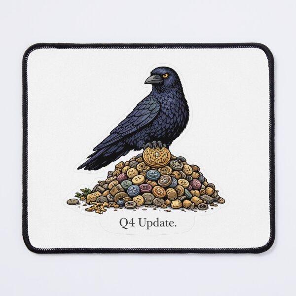 Item preview, Q4 Update Crow Button Hoard Sticker designed and sold by Gentlestate.