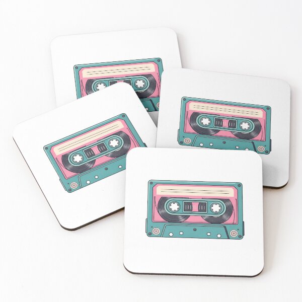 Item preview, Retro-style illustration of a cassette tape with a pink label and teal casing. designed and sold by VerizalShop.